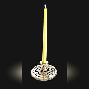 Beautiful Vintage Silver Plated Reticulated Candle Holder